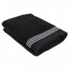 Serviette de bain brodée luxueuse 27 x 50 noire - ensemble de 2 serviettes