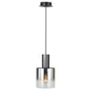 Luminaire suspendu Henley en noir satiné et verre fumé à 1 ampoule