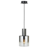  Luminaire suspendu Henley en noir satiné et verre fumé à 1 ampoule 