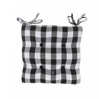 Coussin de chaise 18 po x 18 po à point à carreaux blanc - ensemble 2 coussins de chaise