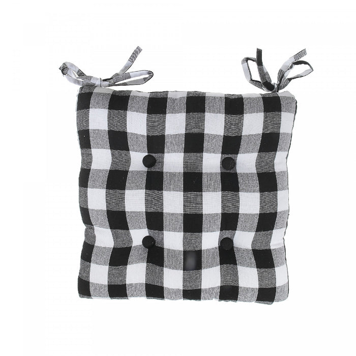 Coussin de chaise 18 po x 18 po à point à carreaux blanc - ensemble 2 coussins de chaise