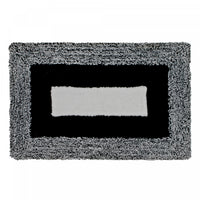 Tapis de salle de bain à bordure en microfibre noire 20 x 32