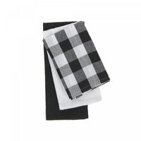 Ensemble de 3 linges à vaisselle à point à carreaux blanc - ensemble de 2