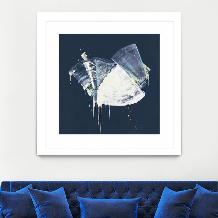 Œuvre d’art murale encadrée blanche et mate « Bells In Motion » 30 x 30