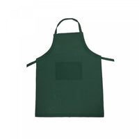 Tablier en polyester-coton vert avec poche