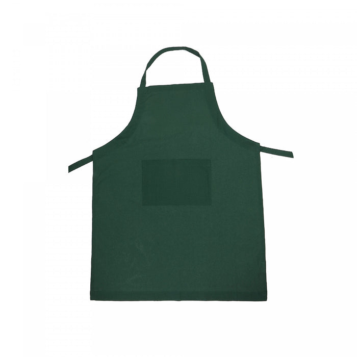 Tablier en polyester-coton vert avec poche