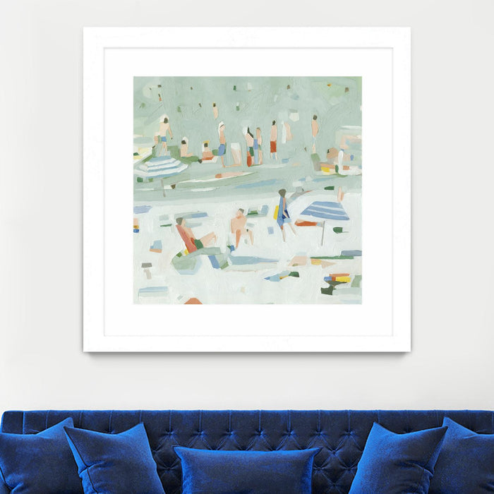 Œuvre d’art murale encadrée blanche et mate « Summer Confetti Ii » 36 x 36