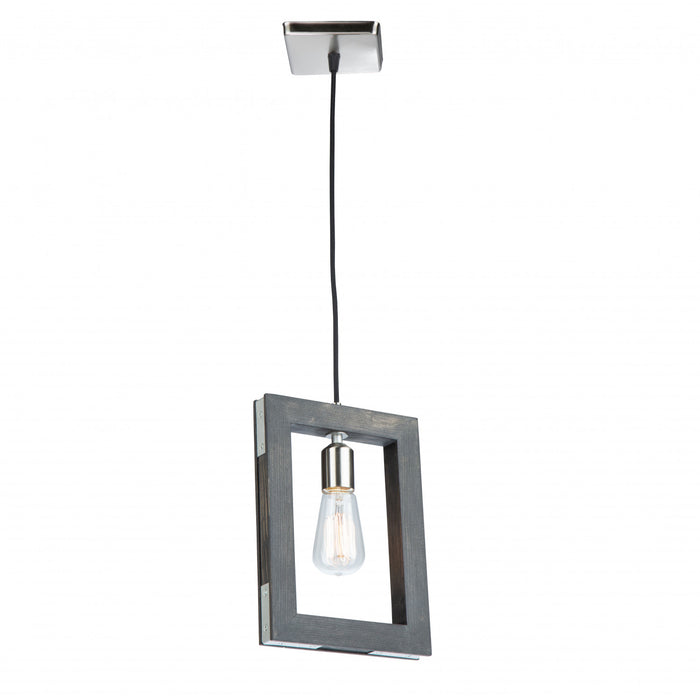 Luminaire suspendu Gatehouse pin foncé et nickel brossé à 1 ampoule