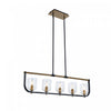 Luminaire pour îlot Cheshire noir et laiton à 5 ampoules