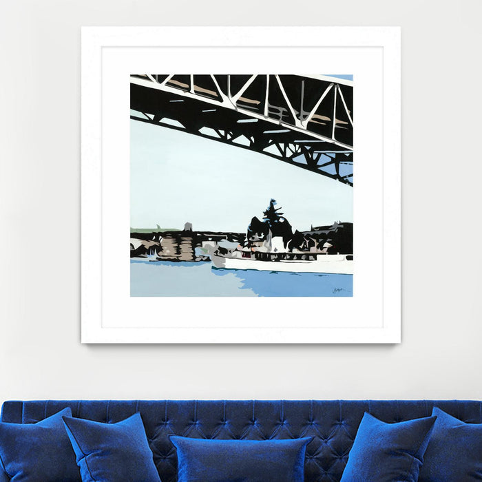 Œuvre d’art murale encadrée blanche et mate « To The Cut » 36 x 36