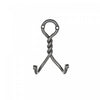 Crochet mural en fer de couleur nickel antique avec double torsade - ensemble de 4 crochets