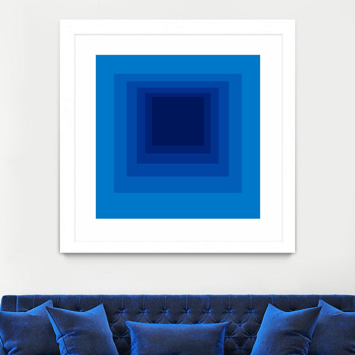 Œuvre d’art murale encadrée blanche et mate « After Josef B » 30 x 30