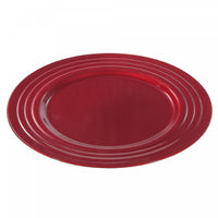 Assiette de présentation de 13 po rouge ornée de sphères - ensemble de 6