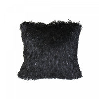 Coussin à fourrure noire - ensemble de 2 coussins