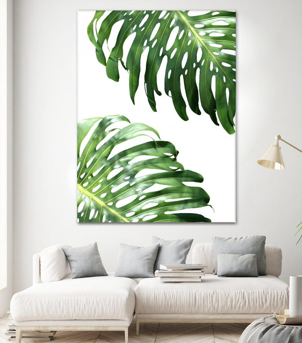 Œuvre d’art murale Giant Art « Double Philodendron (color) » 72 x 54