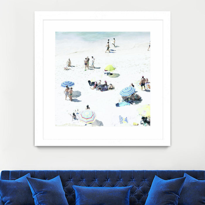 Œuvre d’art murale encadrée blanche et mate « Happy Days » 30 x 30