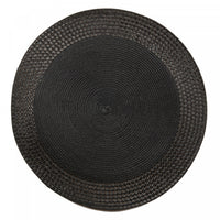 Napperon rond en vinyle avec bordure noire - ensemble de 12