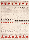 Carpette Raja ivoire-rouge - 5 pi 3 pox 7 pi 3 po