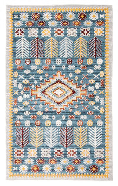 Gypsy Blue Machine Washable Area Rug - 6'0" x 9'0"