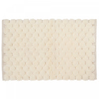 Tapis de salle de bain 20 x 32 de couleur naturelle tissé à la main avec pompon