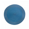 Napperon rond en vinyle avec bordure bleue - ensemble de 12