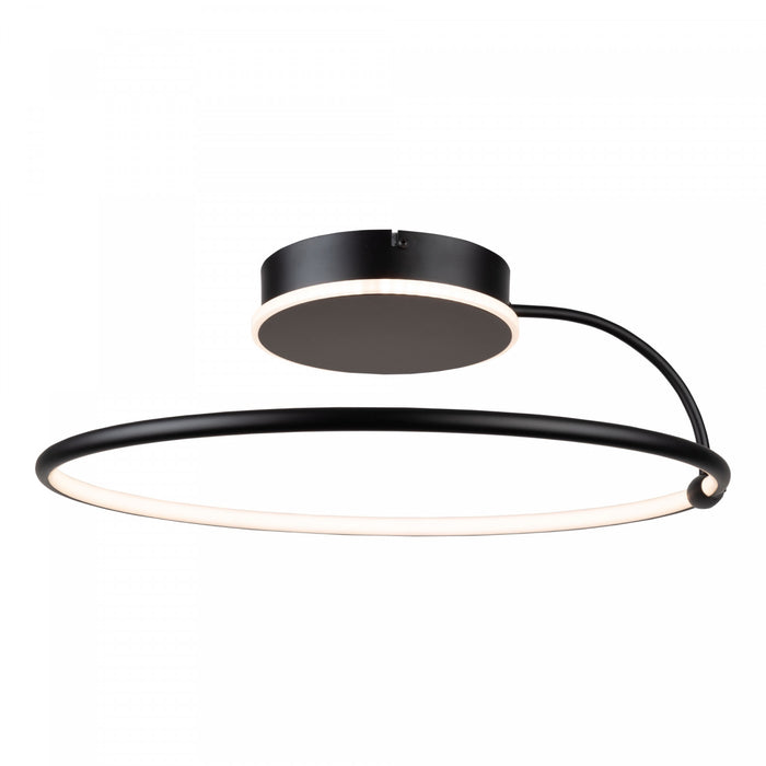 Plafonnier semi-affleuré IV Halo noir à DEL intégrées