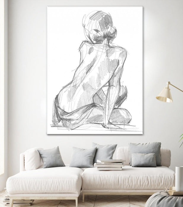 Œuvre d’art murale Giant Art « Sitting Pose Ii » 72 x 54