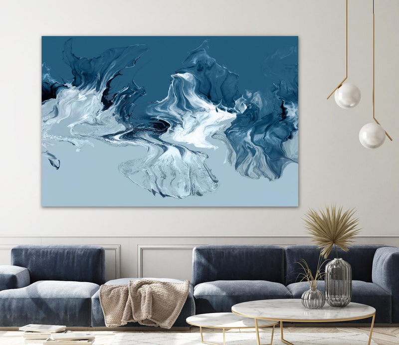 Œuvre d’art murale Giant Art « Azure Marble I » 84 x 54