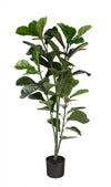 Ficus lyrata artificiel de 47 po pour l’intérieur et l’extérieur en pot noir