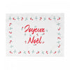 Napperon « Joyeux Noël » avec bordure ornée de houx - ensemble de 12