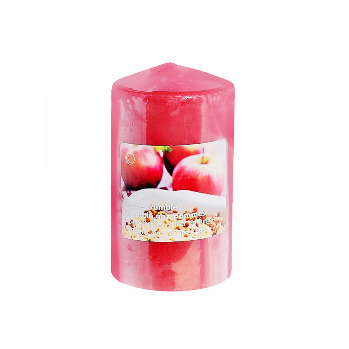 Chandelle pilier parfumée de 2,75 po x 5 po à arôme de croustade aux pommes - ensemble de 2 chandelles