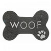 Tapis de plancher pour animaux « Woof » en forme d’os en coton tressé orné d’une empreinte de patte