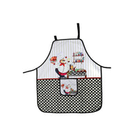 Tablier avec poche orné d’un chef cuisinier servant du poulet - ensemble de 2 pièces