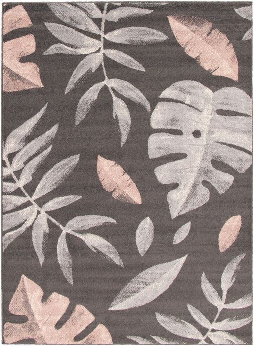 Carpette Palta anthracite-rose - 7 pi 10 pox 10 pi 2 po