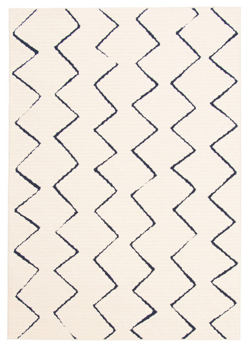 Carpette Kimi bleueivoire 4 pi 7 po x 6 pi 7 po