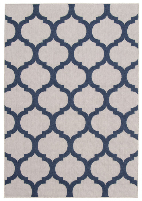 Carpette Sophie grisebleu marine - 6 pi 7 po x 9 pi 6 po
