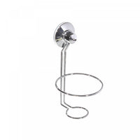 Support à ventouse de couleur chromée pour sèche-cheveux - ensemble de 2 accessoires de salle de bain