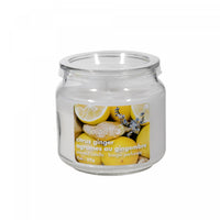 Pot parfumé de 11 oz à arôme d’agrumes au gingembre avec couvercle en PVC - ensemble de 2 bougies