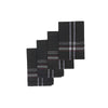 Ensemble de 4 serviettes de table noires à bordure française