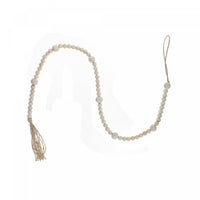Guirlande de Noël double naturelle avec perles en bois