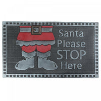 Tapis de plancher « Santa Please Stop Here » en caoutchouc