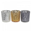 Bougeoirs pour bougie chauffe-plats à motif craquelé - ensemble de 3 bougeoirs