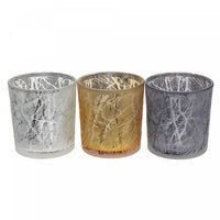 Bougeoirs pour bougie chauffe-plats à motif craquelé - ensemble de 3 bougeoirs