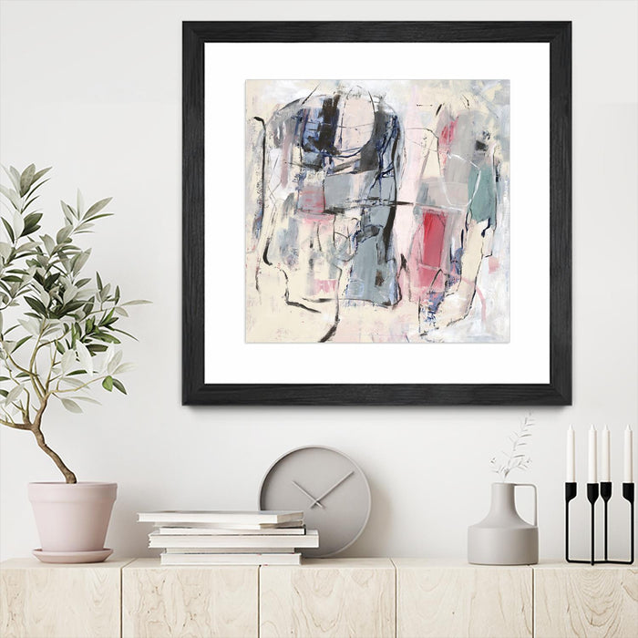 Œuvre d’art murale encadrée noire et mate « Palpitation Monitor » 36 x 36
