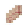 Ensemble de 4 serviettes de table taupe à bordure française