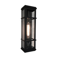 Applique murale Granger Square noire à 1 ampoule pour l'extérieur