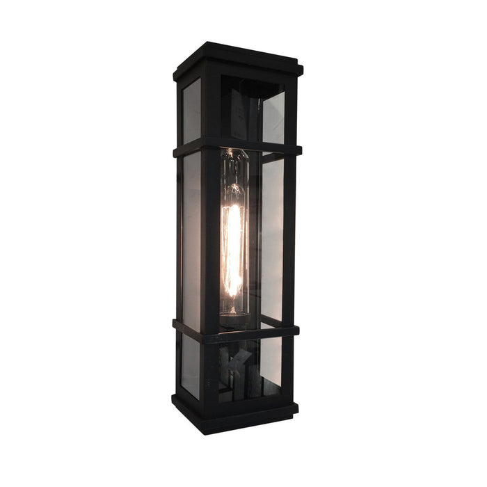 Applique murale Granger Square noire à 1 ampoule pour l'extérieur