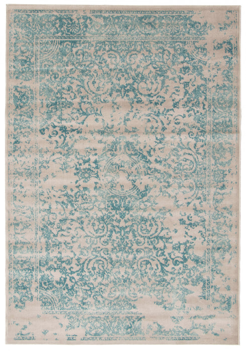 Carpette Corinne turquoise 5 pi 3 po x 7 pi 7 po