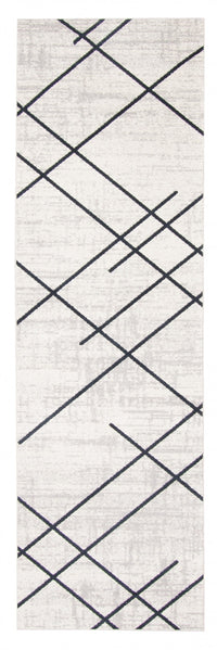 Carpette Damali ivoire et bleue lavable à la machine - 2 pi 6 po x 8 pi 0 po