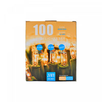 Jeu de 100 petites lumières pour l’intérieur et l’extérieur avec ampoules transparentes - ensemble de 2 jeux de lumières de Noël